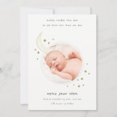 Twinkle金ゴールド星月写真誕生のお知らせ サンキューカード (正面)