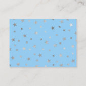 Twinkle Baby Shower bookリクエスト、ブルーシルバー エンクロージャーカード (裏面)