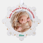 Twinkle Baby's First Christmas name and year オーナメントカード (裏面)