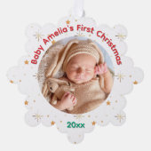 Twinkle Baby's First Christmas name and year オーナメントカード (正面)
