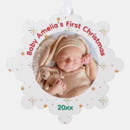 Twinkle Baby's First Christmas name and year オーナメントカード