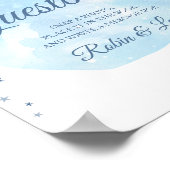 Twinkle Blue Moon Starsフォトゲストブックサイン ポスター (角)