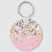 Twinkle Glitter Personalized Name Blush Bridal Sho キーホルダー (裏面)