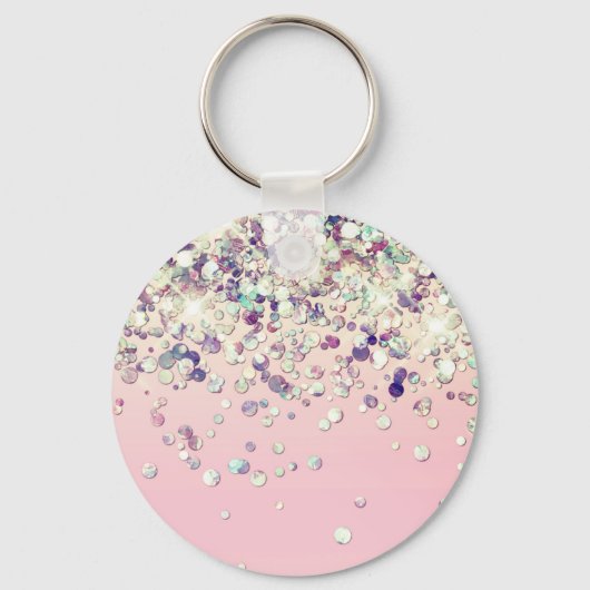Twinkle Glitter Personalized Name Blush Bridal Sho キーホルダー (裏面)