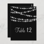 Twinkle Lightsテーブル番号（黒） ポストカード (正面/裏面)