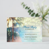 twinkle lightsパームビーチ結婚式RSVPカード 出欠カード (スタンド正面)