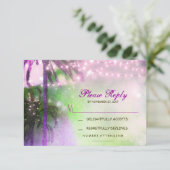 twinkle lightsパームビーチ結婚式RSVPカード 出欠カード (スタンド正面)