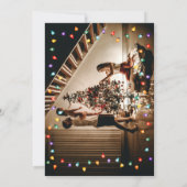 Twinkle LightsファミリーフォトXマスクリスマスパーティー 招待状 (裏面)