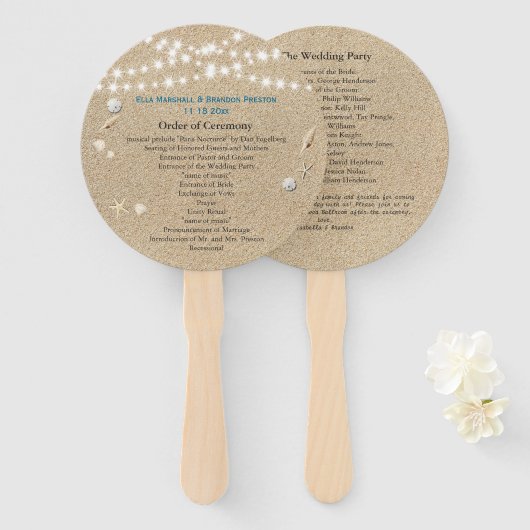 Twinkle Lights目的地ウェディングプログラムファン ハンドファン (正面&裏面)