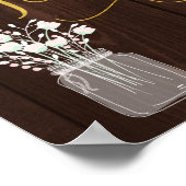 Twinkle lights秋のブライダルシャワー歓迎サイン ポスター (角)