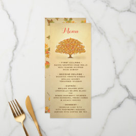 Twinkle Lights Autumn Treeメニュ素朴ーカード メニュー