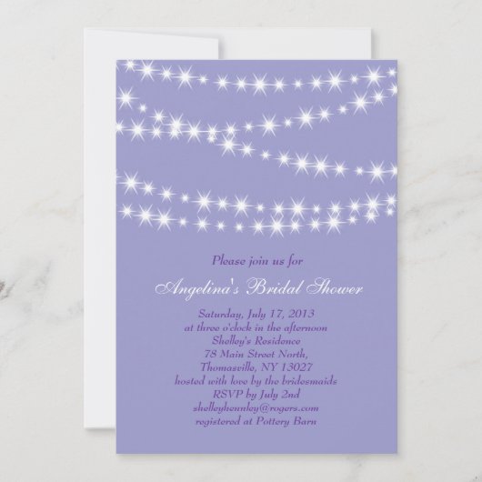 Twinkle Lights Bridal Shower Invitation 招待状 (正面)
