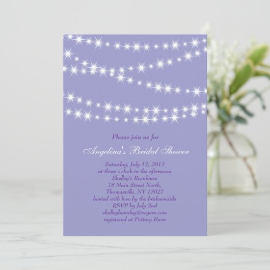 Twinkle Lights Bridal Shower Invitation 招待状 (スタンド正面)