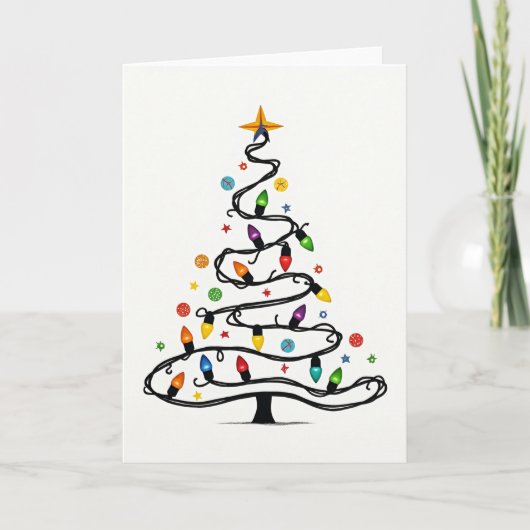 Twinkle Lights Christmas Tree Card カード (正面)