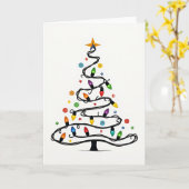 Twinkle Lights Christmas Tree Card カード (黄色い花)