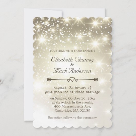 Twinkle Lights Outdoor 結婚's 招待状 (正面)