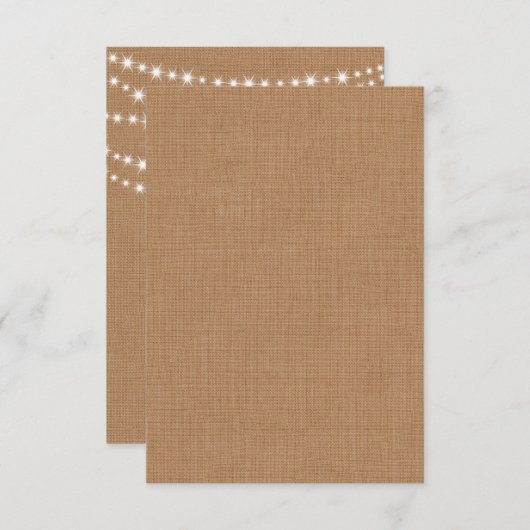 Twinkle Lights RSVP on Burlap (正面/裏面)