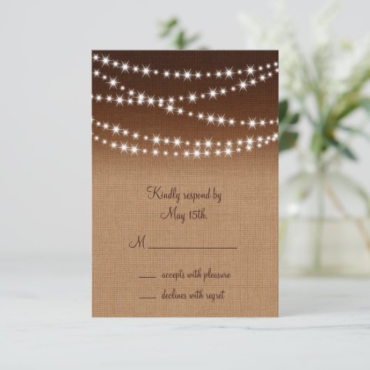Twinkle Lights RSVP on Shaded Burlap (スタンド正面)