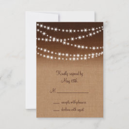 Twinkle Lights RSVP on Shaded Burlap