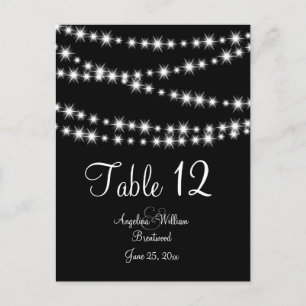 Twinkle Lights Table Number （黒） ポストカード