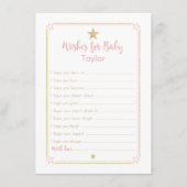 Twinkle Little Starがベビーカードピンク金ゴールドを願う アドバイスカード (正面)
