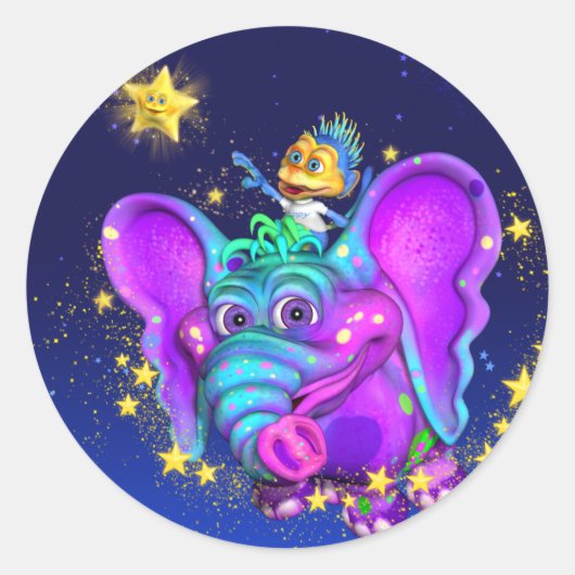 Twinkle Little Starスタンプ ラウンドシール (正面)