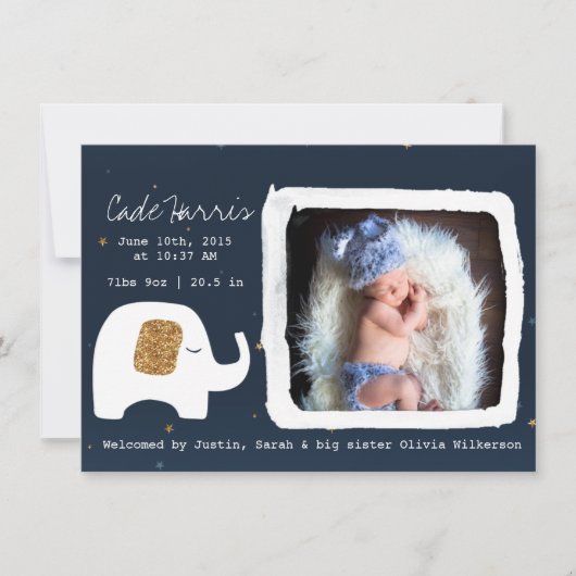 Twinkle Little Starベビー写真のお知らせ 案内状 (正面)