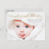 Twinkle Little Starベビー写真誕生のお知らせ 案内ポストカード (正面/裏面)