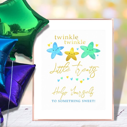 Twinkle Little Star Baby Showerデザートテーブルサイン ポスター