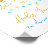 Twinkle Little Star Baby Showerデザートテーブルサイン ポスター (角)