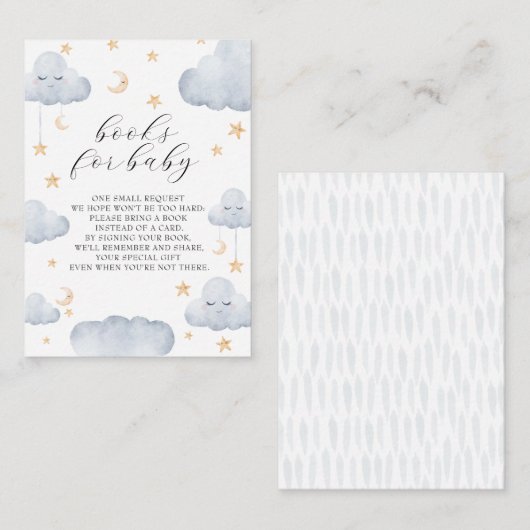 Twinkle Little Star Baby Shower Booksベビー エンクロージャーカード (正面/裏面)