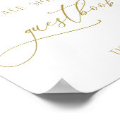 Twinkle Little Star Baby Shower Guestbookサイン ポスター (角)