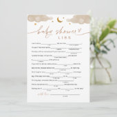 Twinkle Little Star Baby Shower Libsゲームカード 招待状 (スタンド正面)