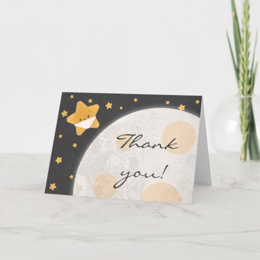 Twinkle Little Star Black and Yellowありがとう サンキューカード (正面)