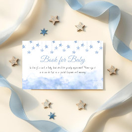 Twinkle Little Star Blue Baby Shower Book Request エンクロージャーカード