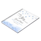 Twinkle Little Star Blue Baby Shower Guest Book ノートブック (左側)