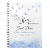 Twinkle Little Star Blue Baby Shower Guest Book ノートブック (正面)