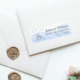 Twinkle Little Star Blue Boy Baby Shower Address ラベル