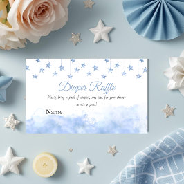 Twinkle Little Star Blue Boy Baby Shower Diaper エンクロージャーカード