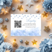 Twinkle Little Star Blue Boy Baby Shower Registry エンクロージャーカード