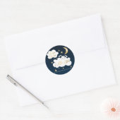 Twinkle Little Star Blue Bunny Baby Showerのお気に入り ラウンドシール (封筒)