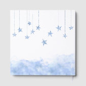 Twinkle Little Star Blue Clouds Boy Baby Shower ゲストブック (裏面)