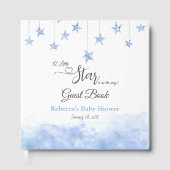 Twinkle Little Star Blue Clouds Boy Baby Shower ゲストブック (正面)