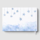Twinkle Little Star Blue Clouds Boy Baby Shower ゲストブック (裏面)