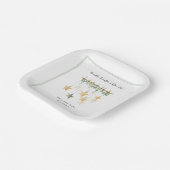 Twinkle Little Star Boho Botanical Baby Shower ペーパープレート (傾斜あり)