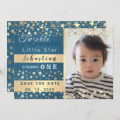 Twinkle Little Star Boy 1st Birthday セーブザデート (正面/裏面)