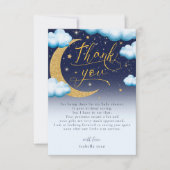 Twinkle Little Star Boy Baby Showerありがとう サンキューカード (正面)