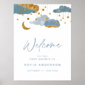 Twinkle Little Star Boy Baby Showerウェルカムポスター ポスター (正面)