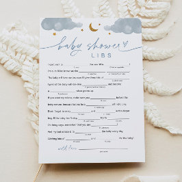 Twinkle Little Star Boy Baby Shower Libsゲームカード 招待状