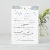 Twinkle Little Star Boy Baby Shower Libsゲームカード 招待状 (スタンド正面)